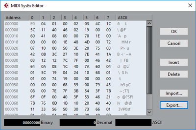 Factory Preset &quot;School Bass&quot; Panel Sound sysex dump #2, recorded today.  File length:  94 bytes.