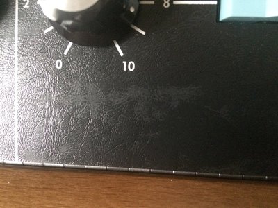 Marks on Minimoog front panel
