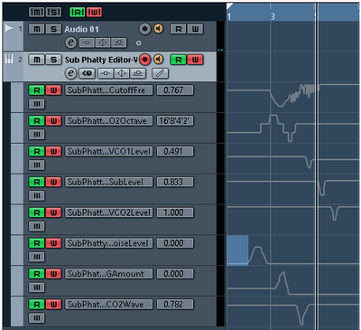 Automation working (when recording knob movements in the editor